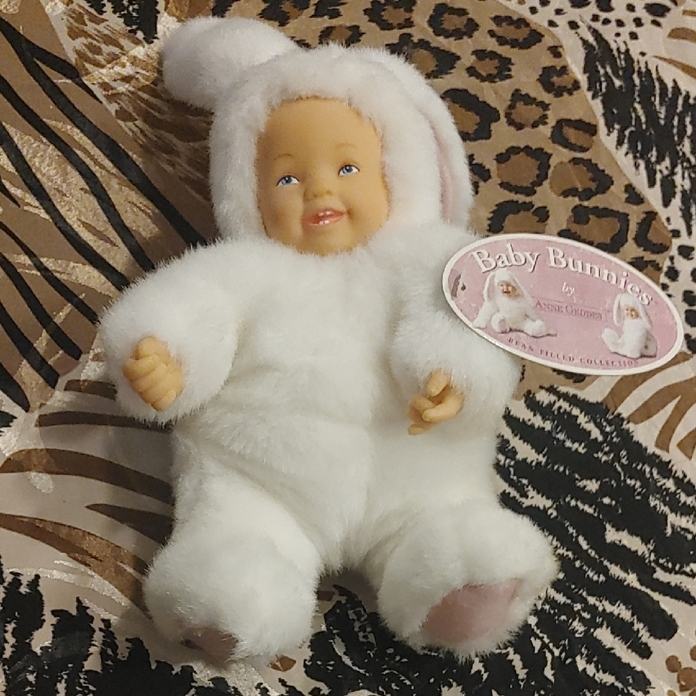 Anne Geddes Adorable White Baby Bunny Plush Doll
